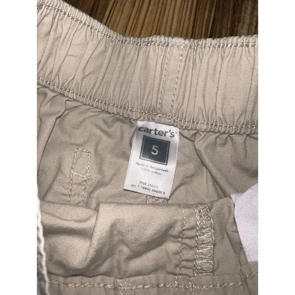 Old Navy Carter's TCP Jumping Beans Boys Shorts Cargo Khaki Sz 5 Lot Of‎ 5